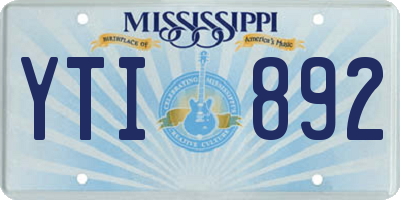 MS license plate YTI892