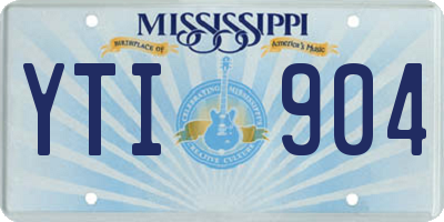 MS license plate YTI904