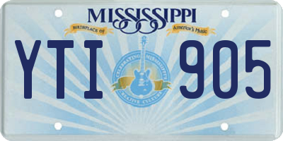 MS license plate YTI905