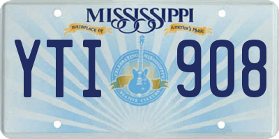 MS license plate YTI908