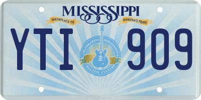 MS license plate YTI909