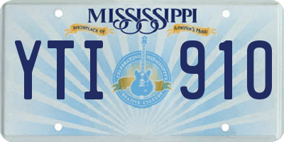 MS license plate YTI910