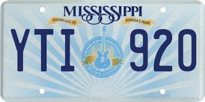 MS license plate YTI920