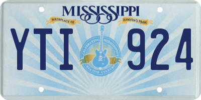 MS license plate YTI924