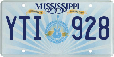 MS license plate YTI928