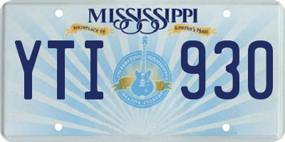 MS license plate YTI930