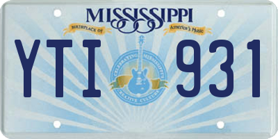 MS license plate YTI931