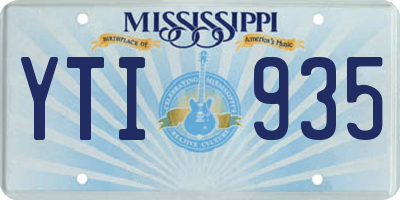 MS license plate YTI935