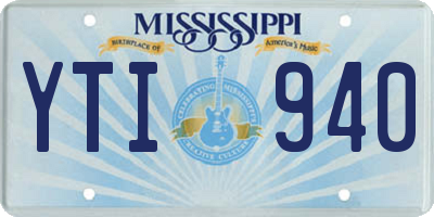 MS license plate YTI940