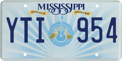 MS license plate YTI954