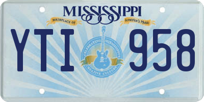 MS license plate YTI958
