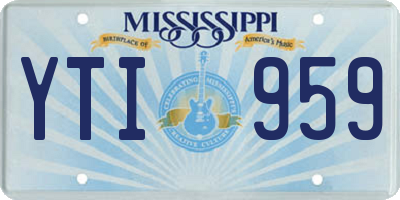MS license plate YTI959