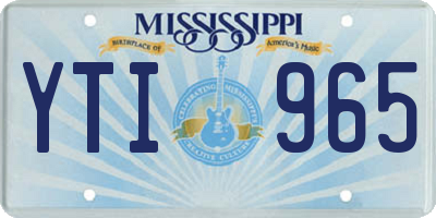 MS license plate YTI965