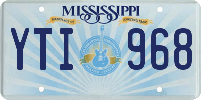 MS license plate YTI968