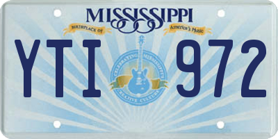 MS license plate YTI972