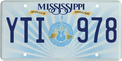 MS license plate YTI978