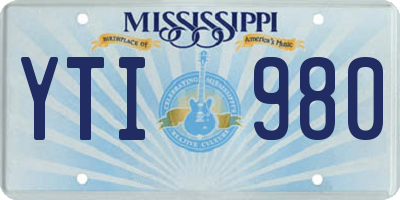 MS license plate YTI980