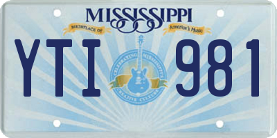 MS license plate YTI981