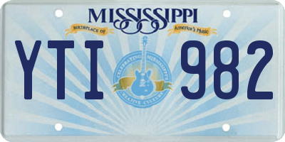 MS license plate YTI982