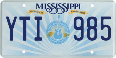 MS license plate YTI985