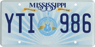 MS license plate YTI986