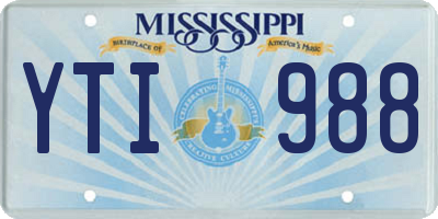 MS license plate YTI988