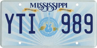 MS license plate YTI989
