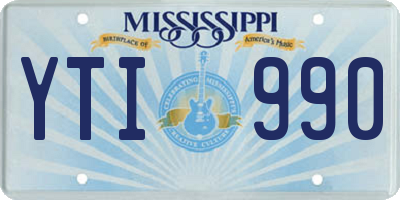 MS license plate YTI990