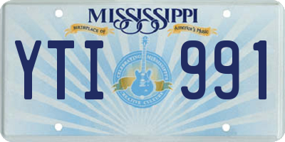 MS license plate YTI991
