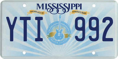 MS license plate YTI992