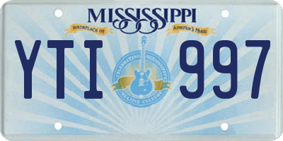MS license plate YTI997
