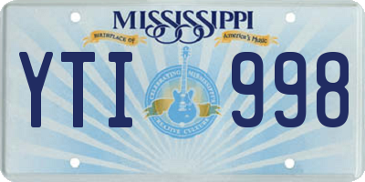 MS license plate YTI998