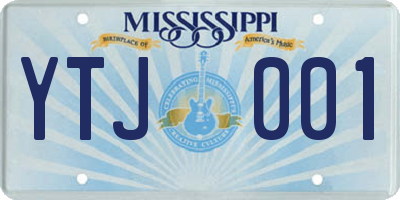 MS license plate YTJ001