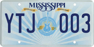 MS license plate YTJ003