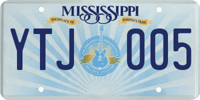 MS license plate YTJ005