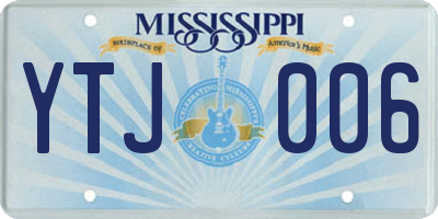 MS license plate YTJ006
