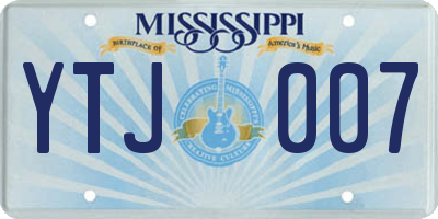 MS license plate YTJ007