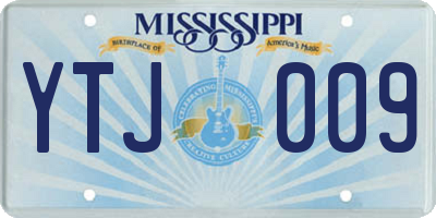 MS license plate YTJ009