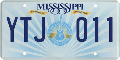 MS license plate YTJ011