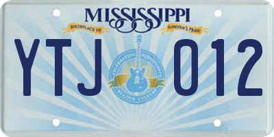 MS license plate YTJ012