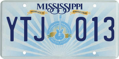 MS license plate YTJ013