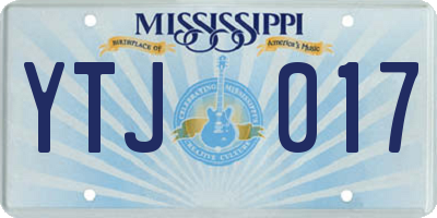 MS license plate YTJ017