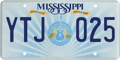 MS license plate YTJ025