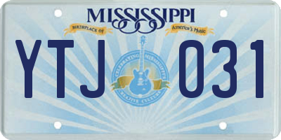 MS license plate YTJ031