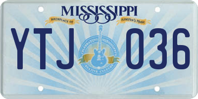 MS license plate YTJ036