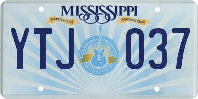 MS license plate YTJ037