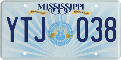 MS license plate YTJ038