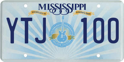 MS license plate YTJ100