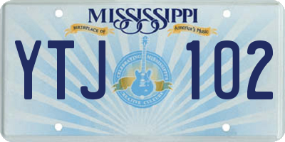 MS license plate YTJ102