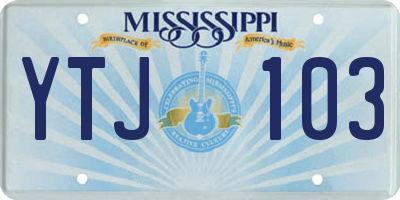 MS license plate YTJ103